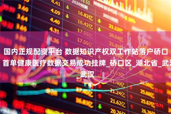 国内正规配资平台 数据知识产权双工作站落户硚口，首单健康医疗数据交易成功挂牌_硚口区_湖北省_武汉